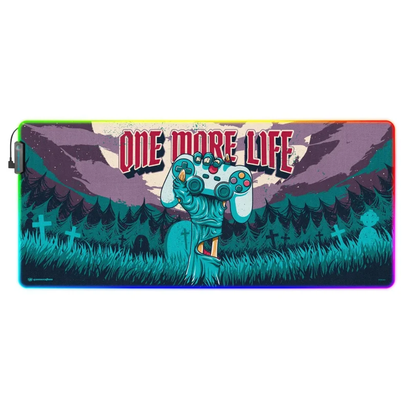 one more life xxl led lighted mouse pad