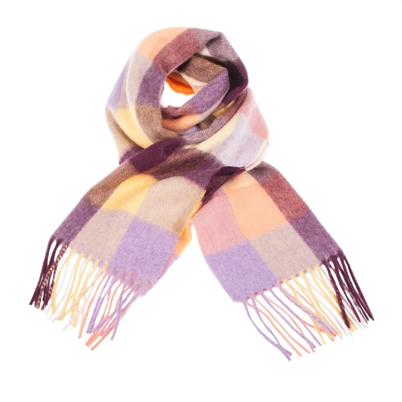 orange tartan cashmere scarf edinburgh