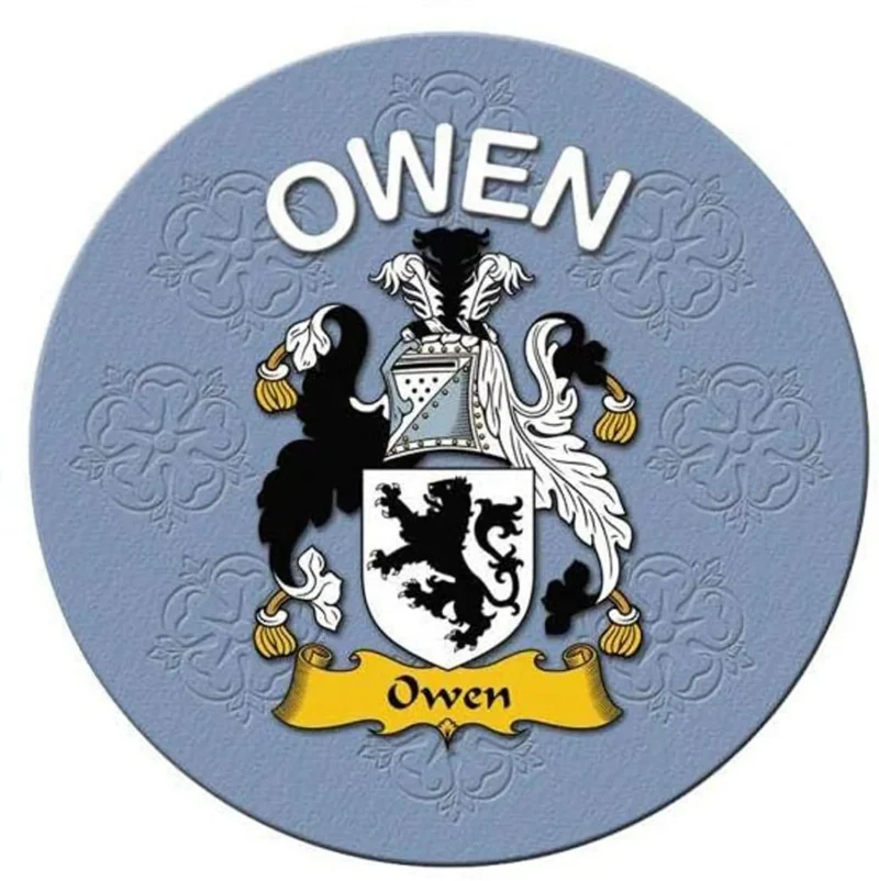 owen family name round cork coaster