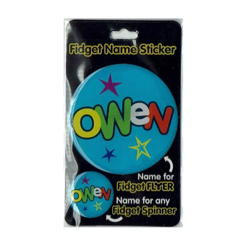 owen fidget flyer name stickers