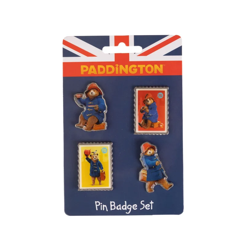 paddington bear movie pin set 4 badges