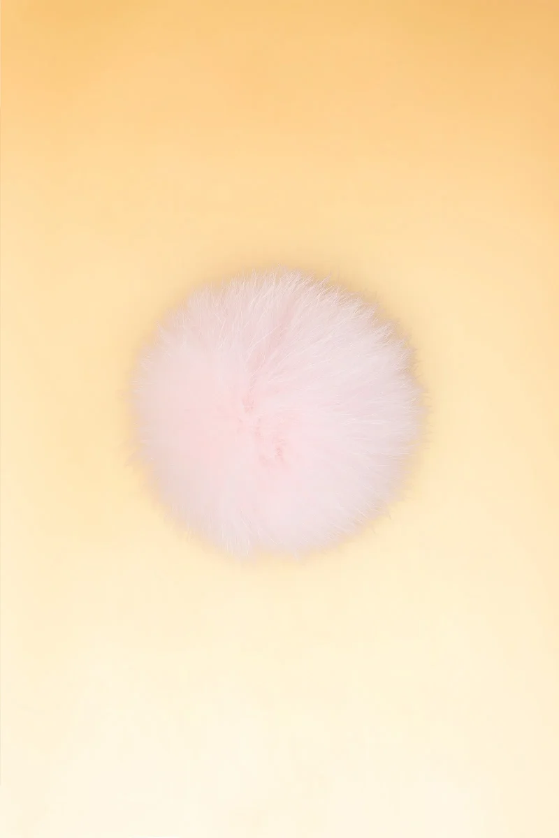 pastel pink 100 real fur pom pom