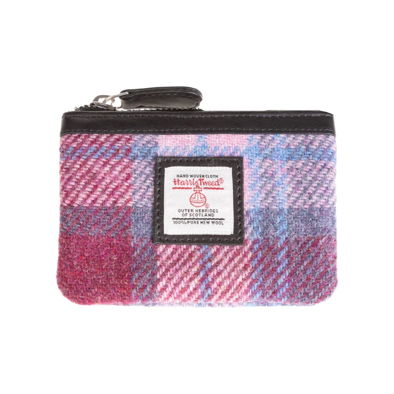 pastel pink harris tweed coin purse scaled