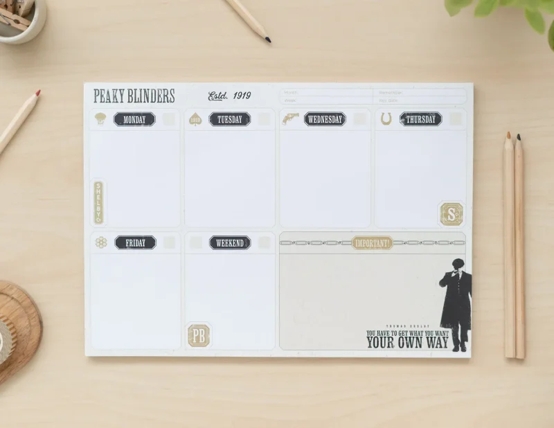 peaky blinders a4 weekly organizer