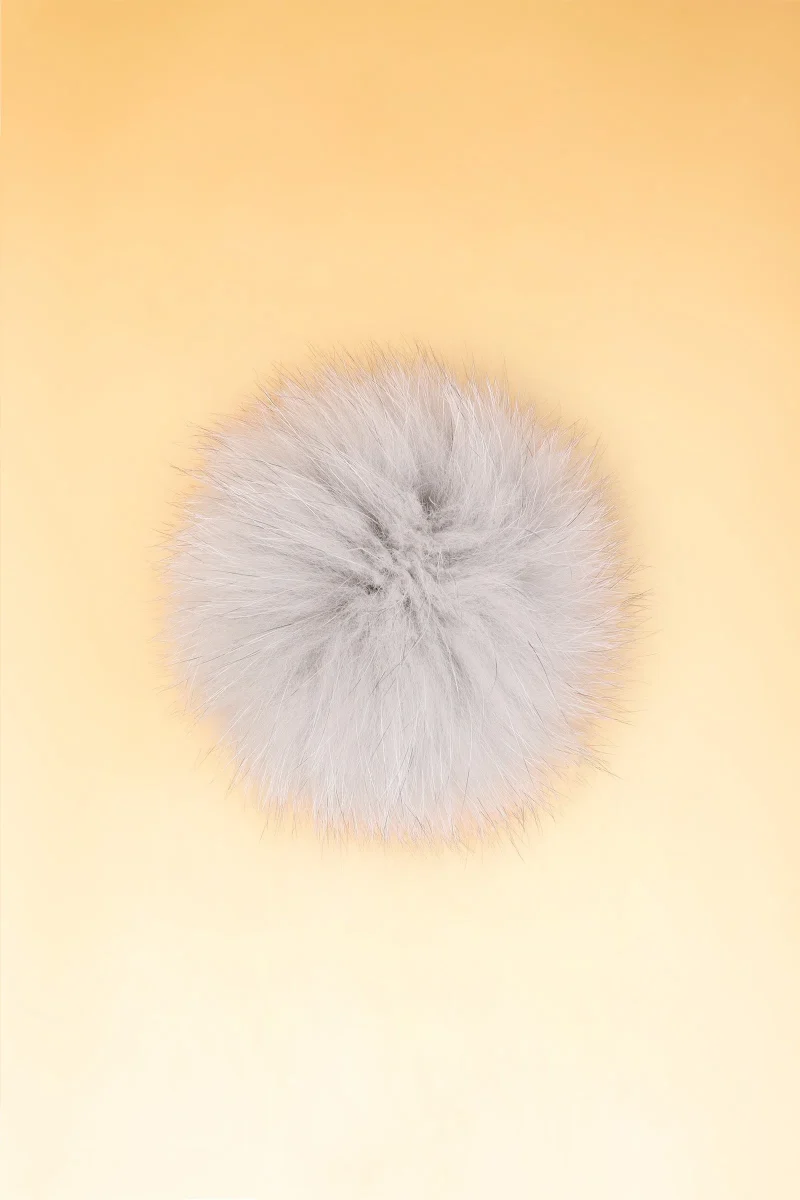 pearl grey 100 real fur pom