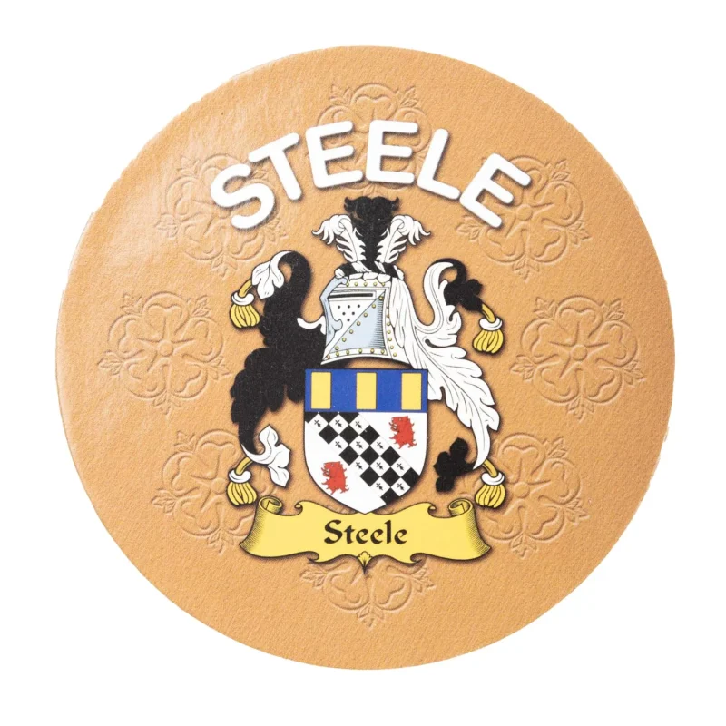 personalized clan family name round cork coasters