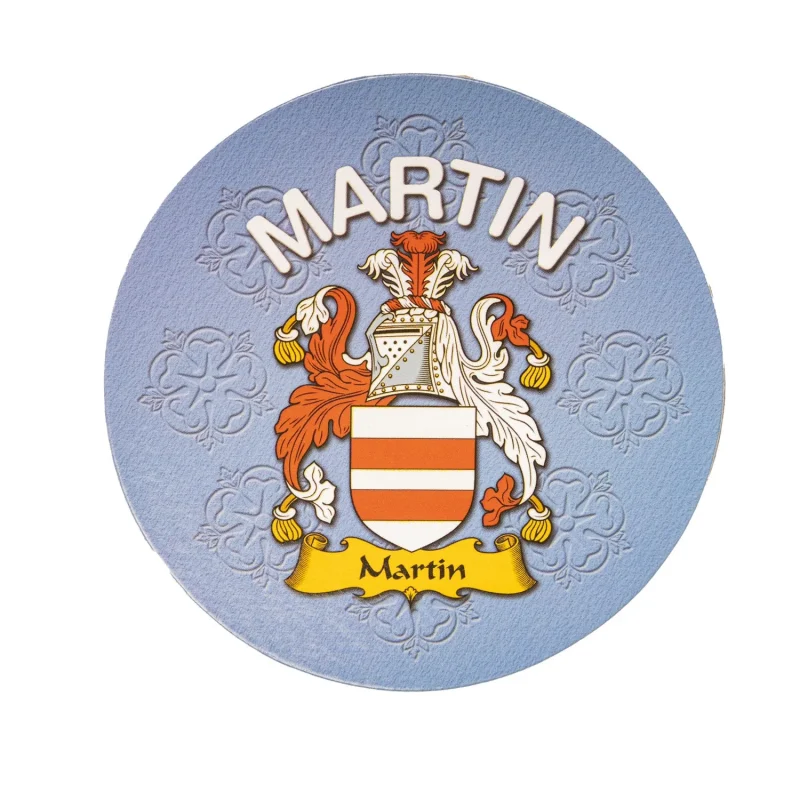 personalized clan name round cork coaster martin e