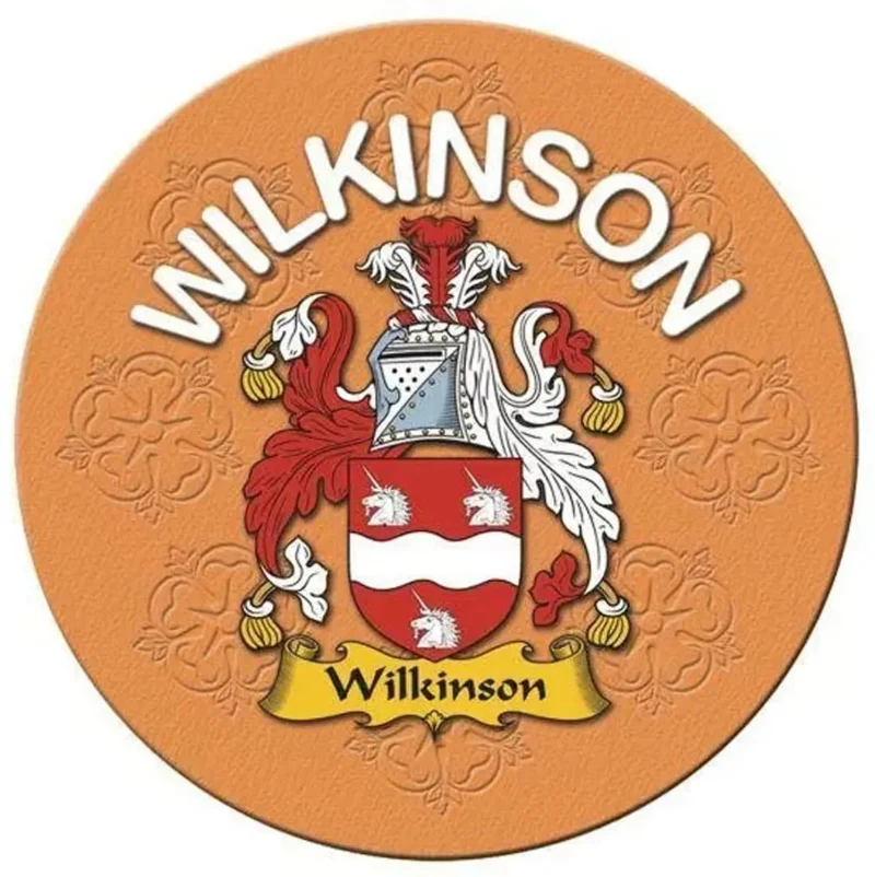 personalized clan name round cork coasters wilkinson