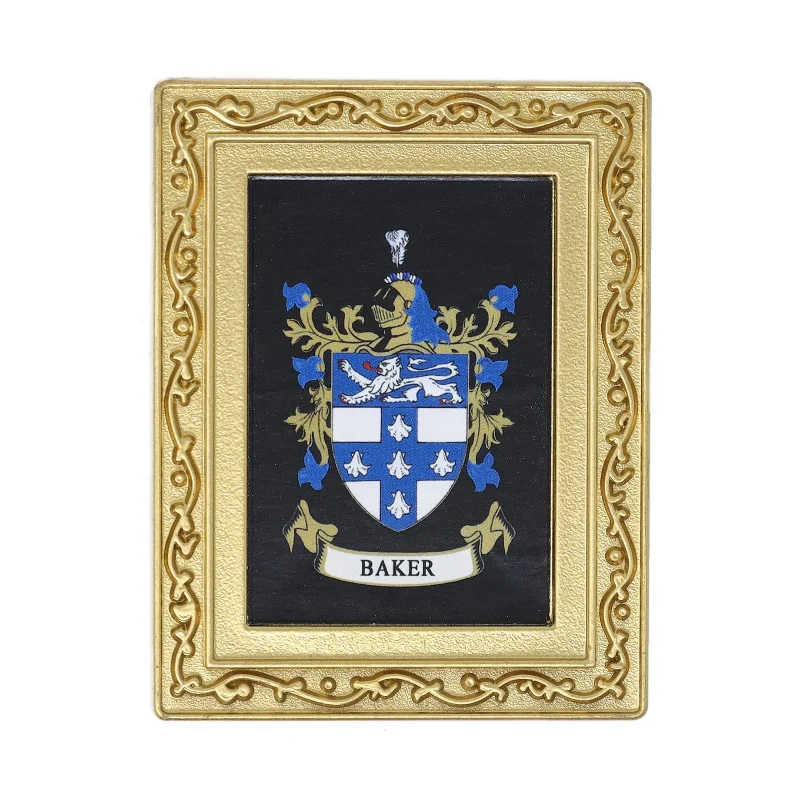 personalized coat of arms magnet baker