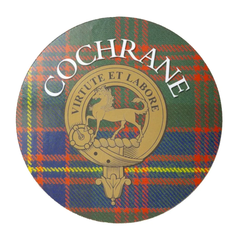 personalized cochrane family round cork coaster