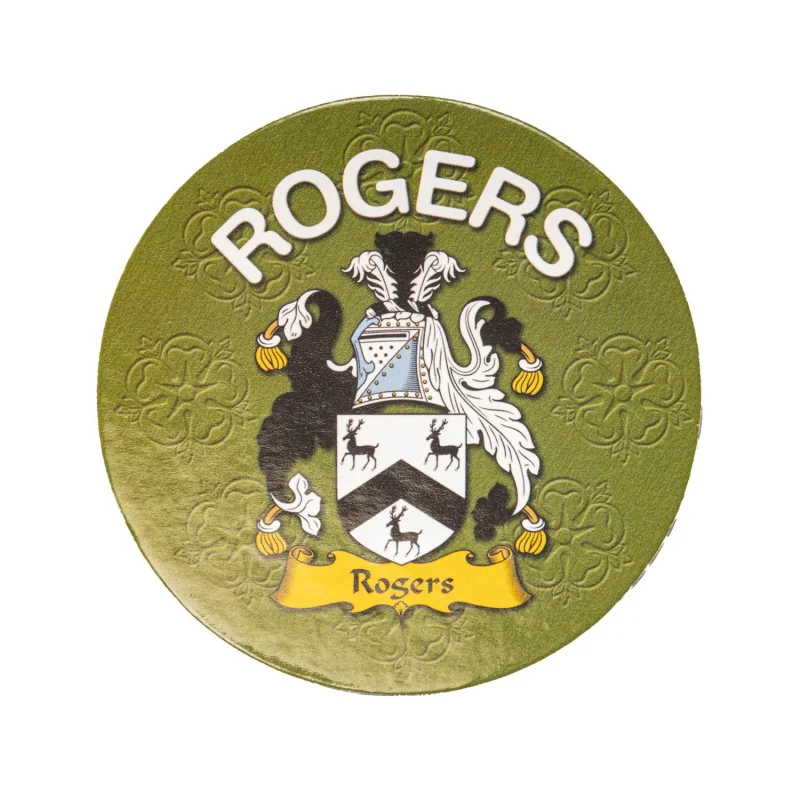 personalized family name round cork coaster rogers