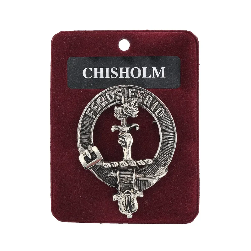 pewter chisholm clan badge artisan crafted