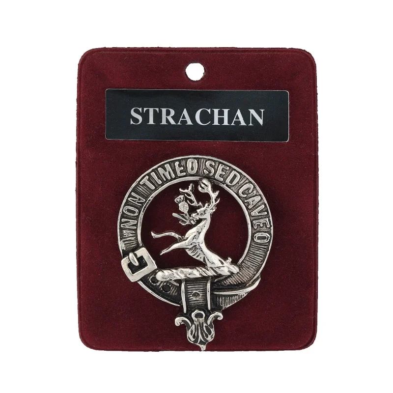 pewter clan badge strachan family crest