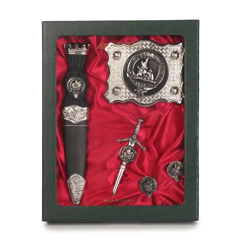 pewter clan set grant highland crest