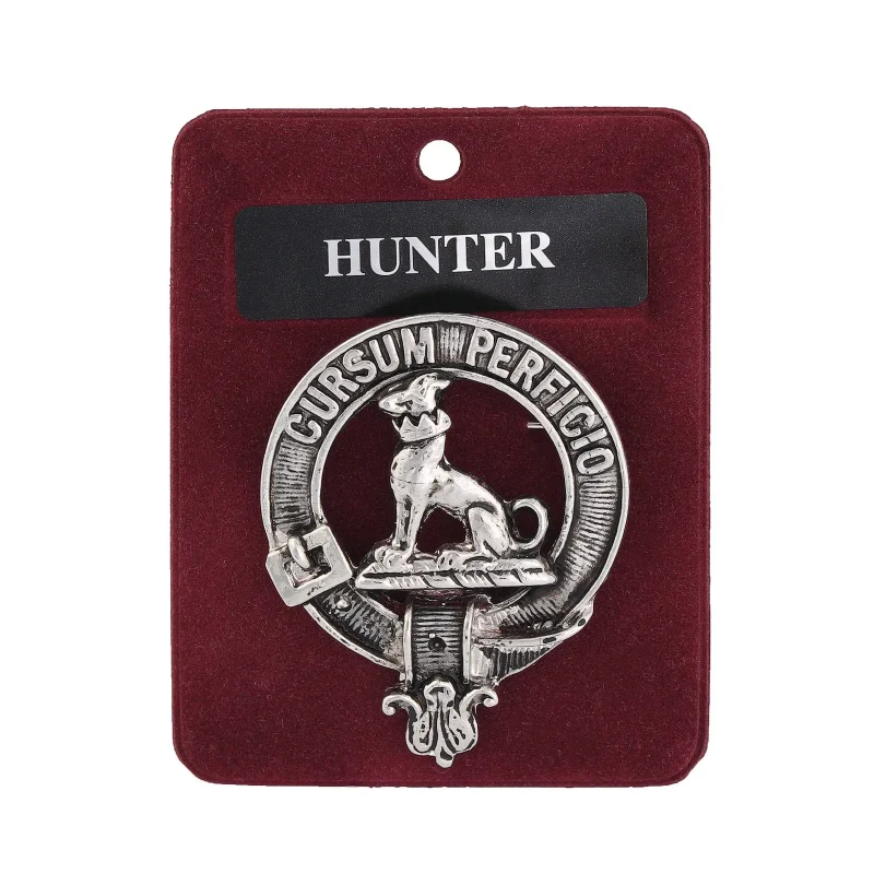 pewter hunter clan badge artisan crafted