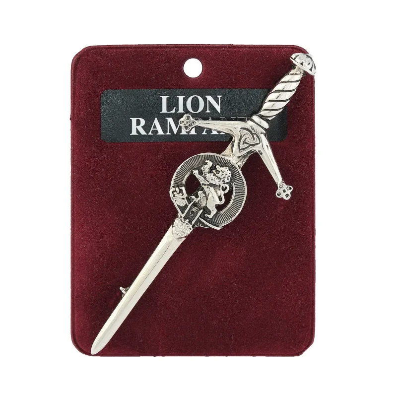 pewter kilt pin rampant lion design