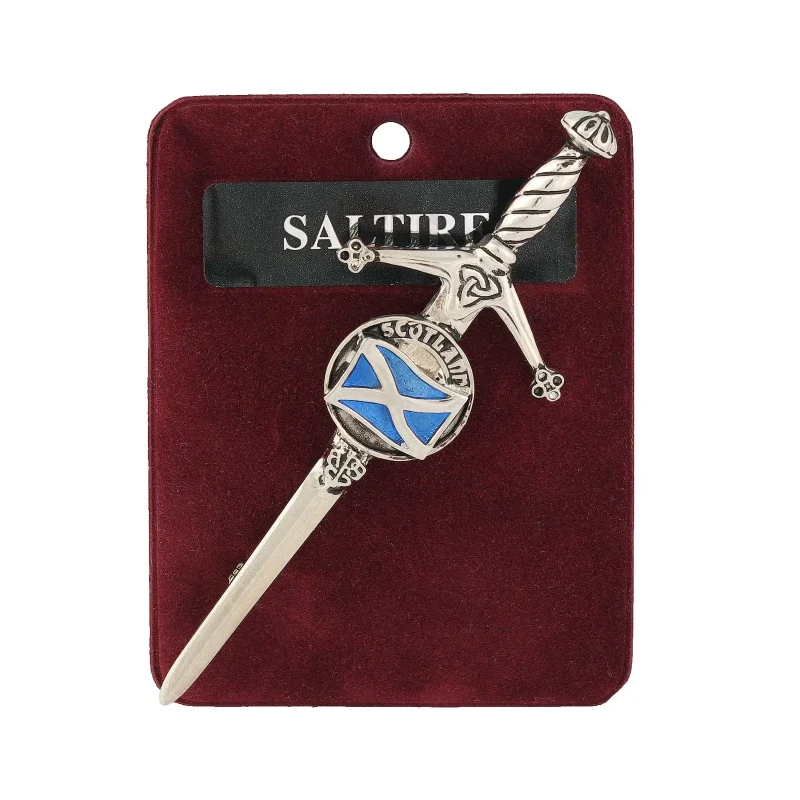 pewter kilt pin scottish saltire design