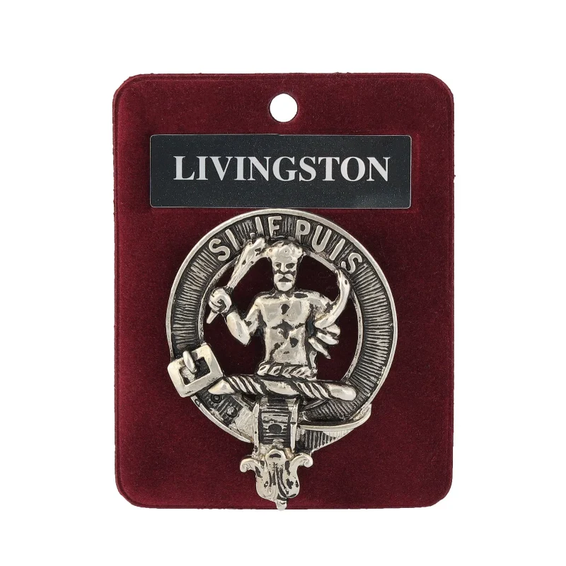 pewter livingston clan badge artisan crafted