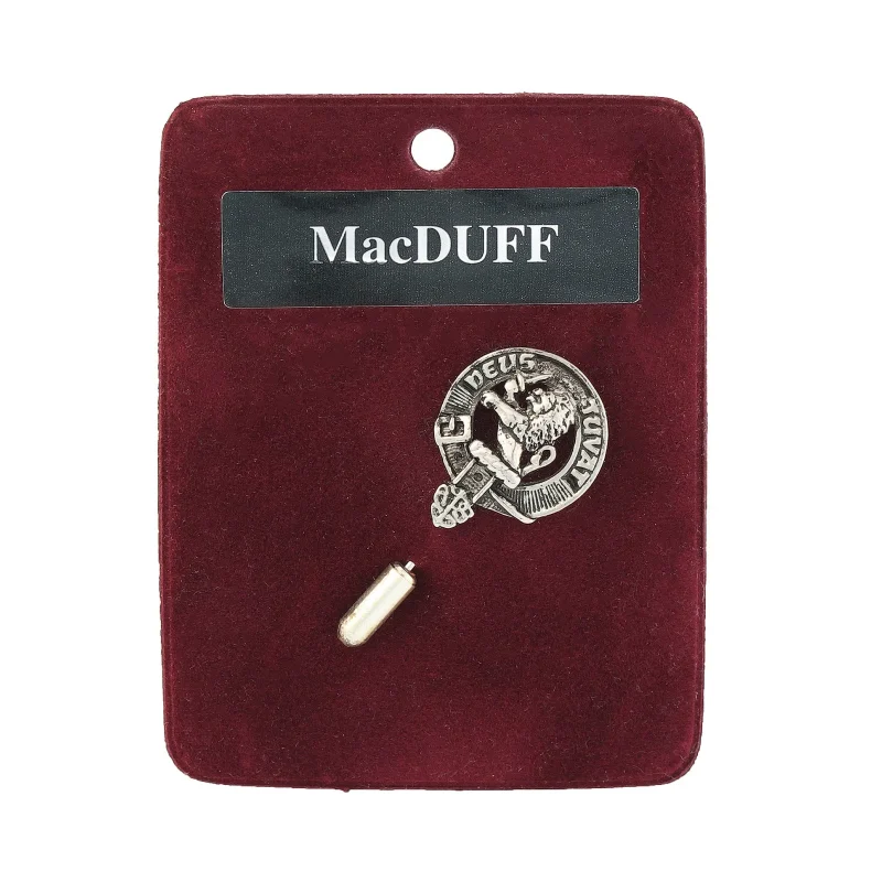 pewter macduff lapel pin for art enthusiasts