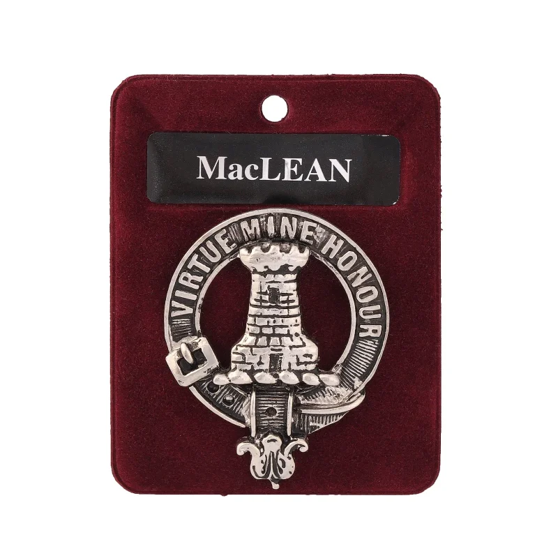 pewter maclean clan badge handcrafted art