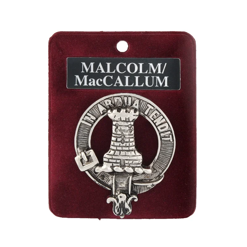 pewter malcolm maccallum clan badge