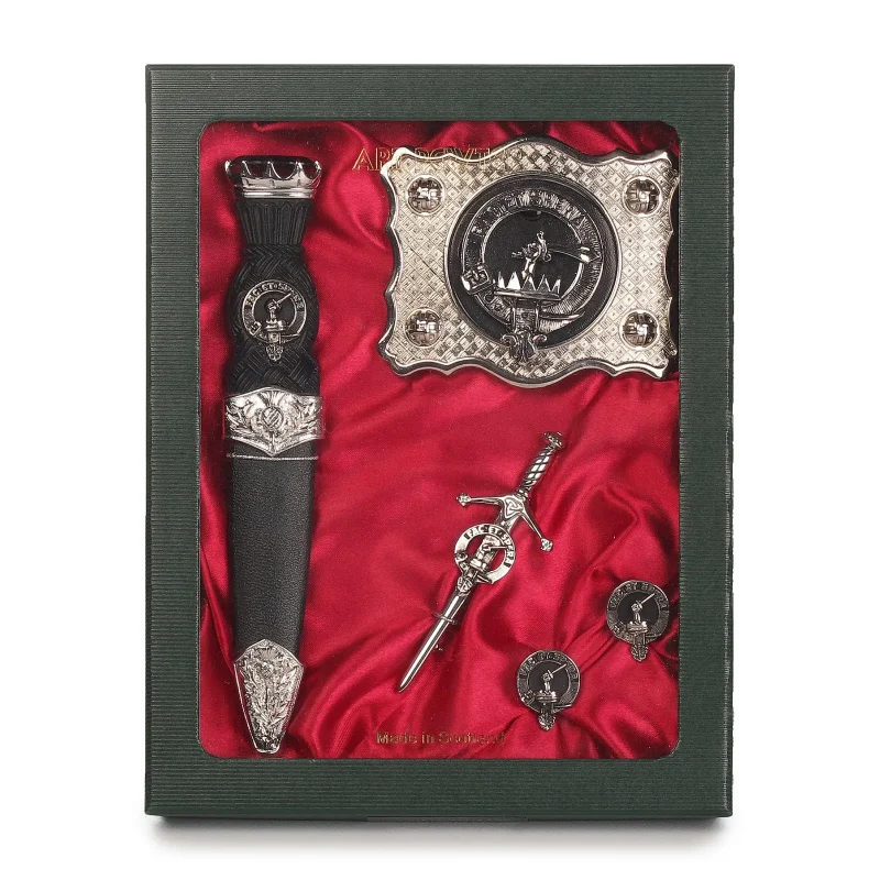 pewter matheson clan crest gift set