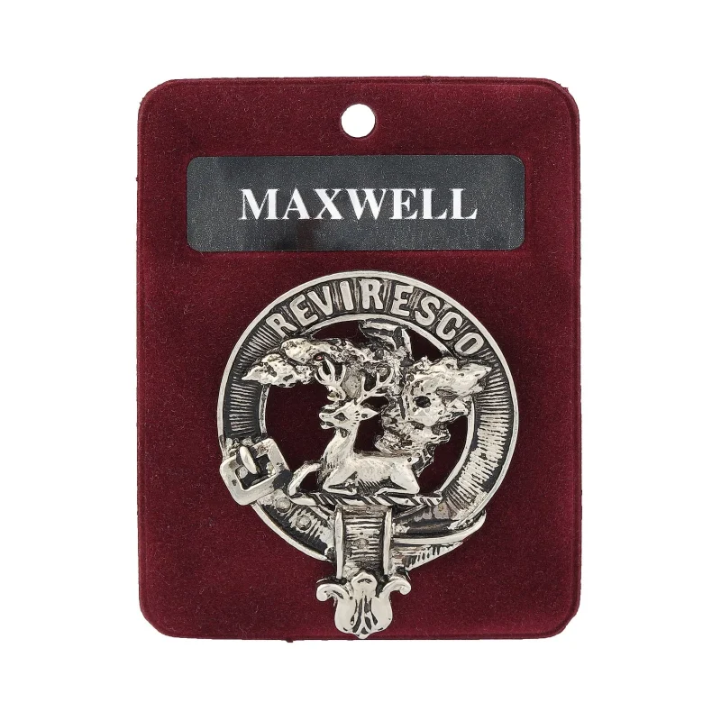 pewter maxwell clan badge artisan crafted