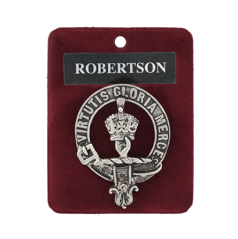 pewter robertson clan badge authentic scottish crest