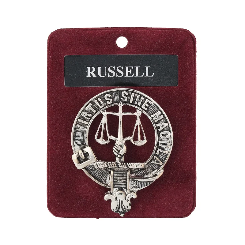 pewter russell clan badge art