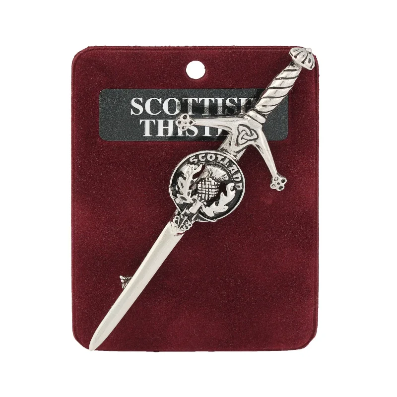 pewter scots thistle kilt pin