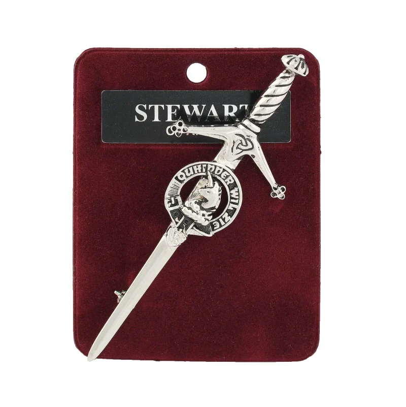 pewter stewart of appin kilt pin