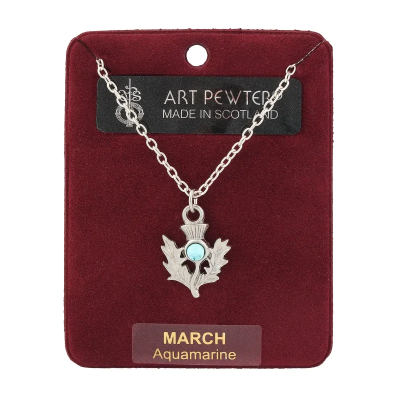 pewter thistle art pendant march edition