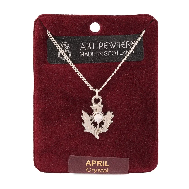 pewter thistle pendant april