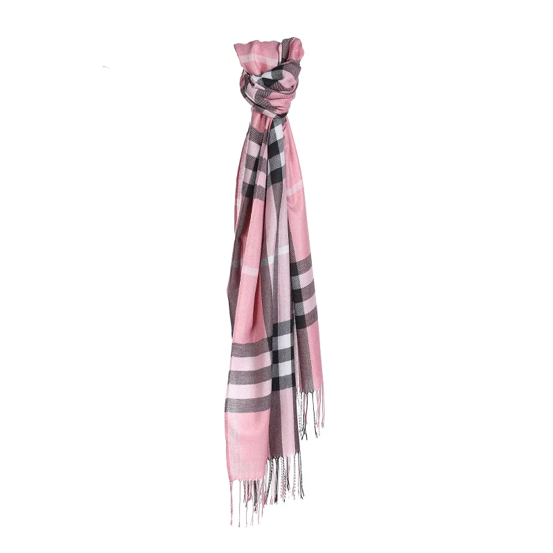 pink check scarf