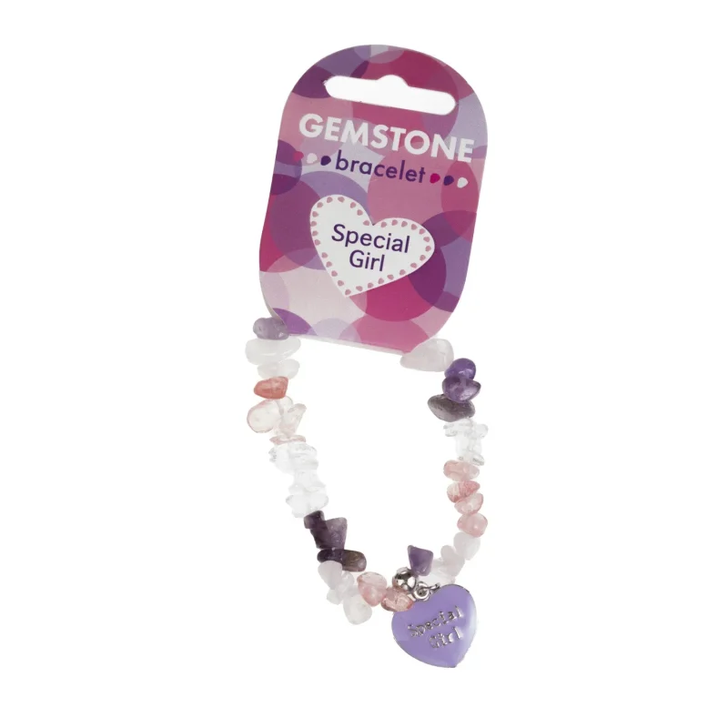 pink gemstone bracelet for special girls