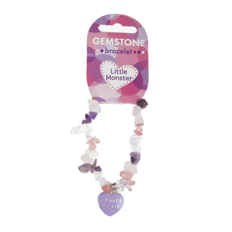 pink gemstone little monster bracelet