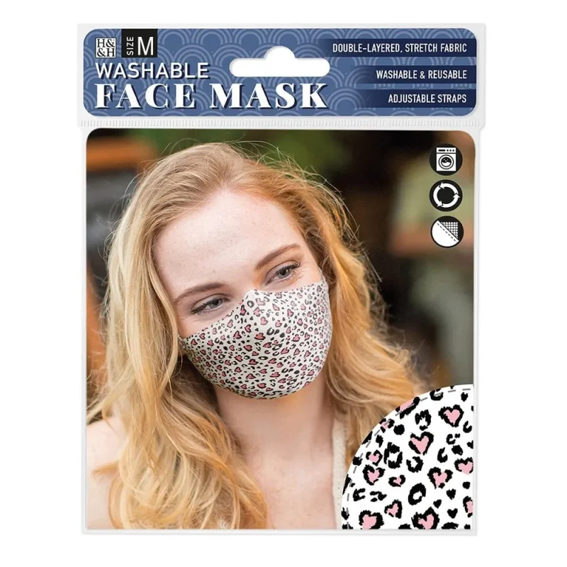 pink heart safari face masks