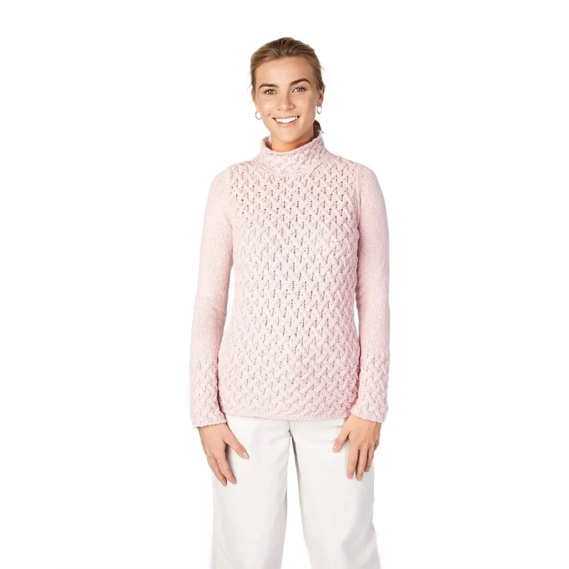 pink mist trellis ladies sweater