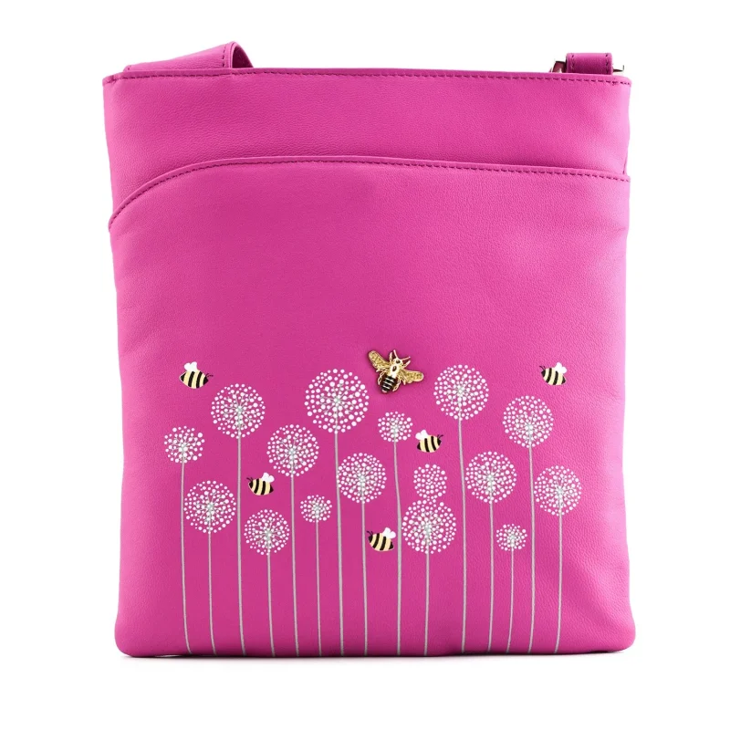 pink moonflower slim crossbody bag