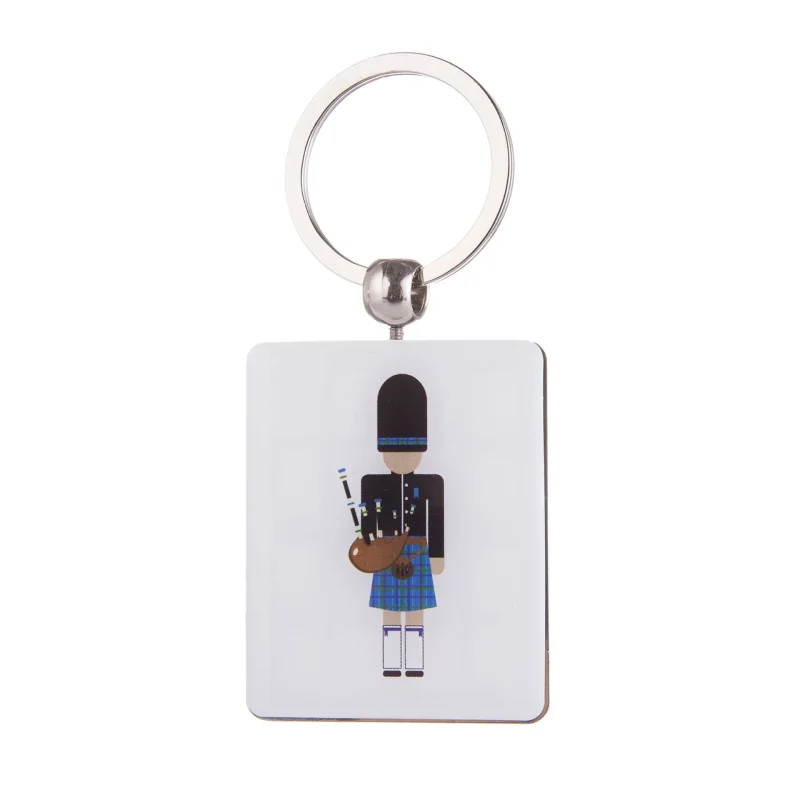 piper double dome metal keyring