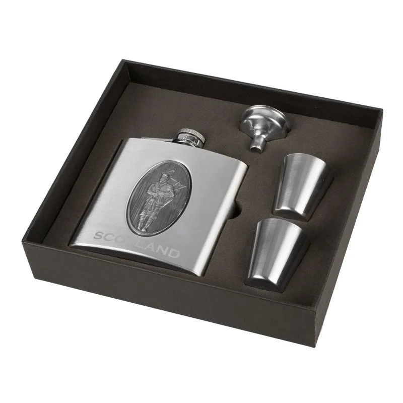 piper miniature flask shot glass combo