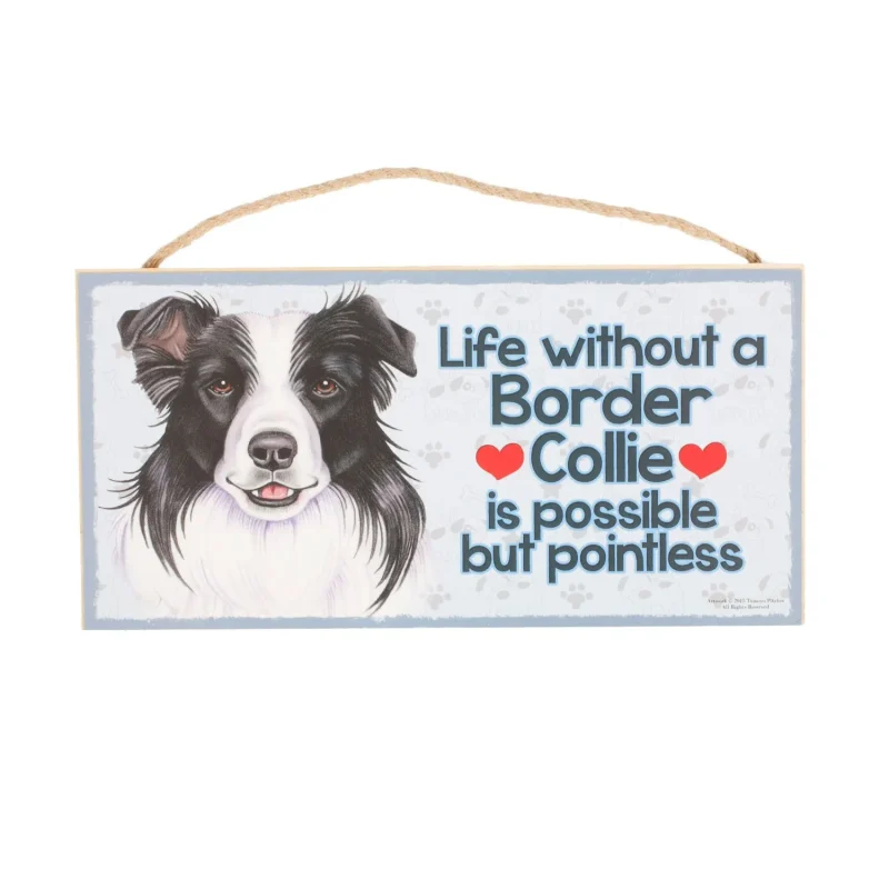 plaque border collie pet decor