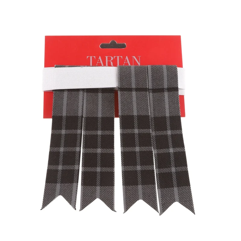 polyviscose tartan flashes in granite grey