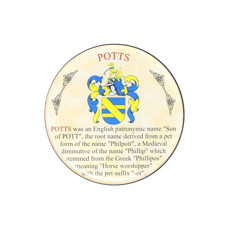 potts heraldic coaster set