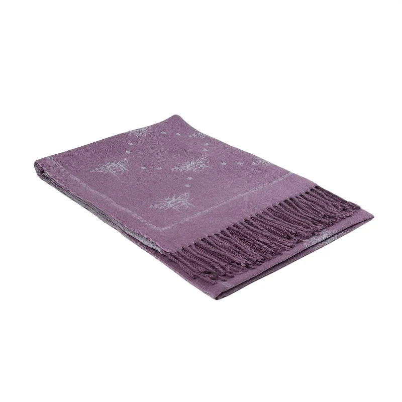 purple bee tassel scarf