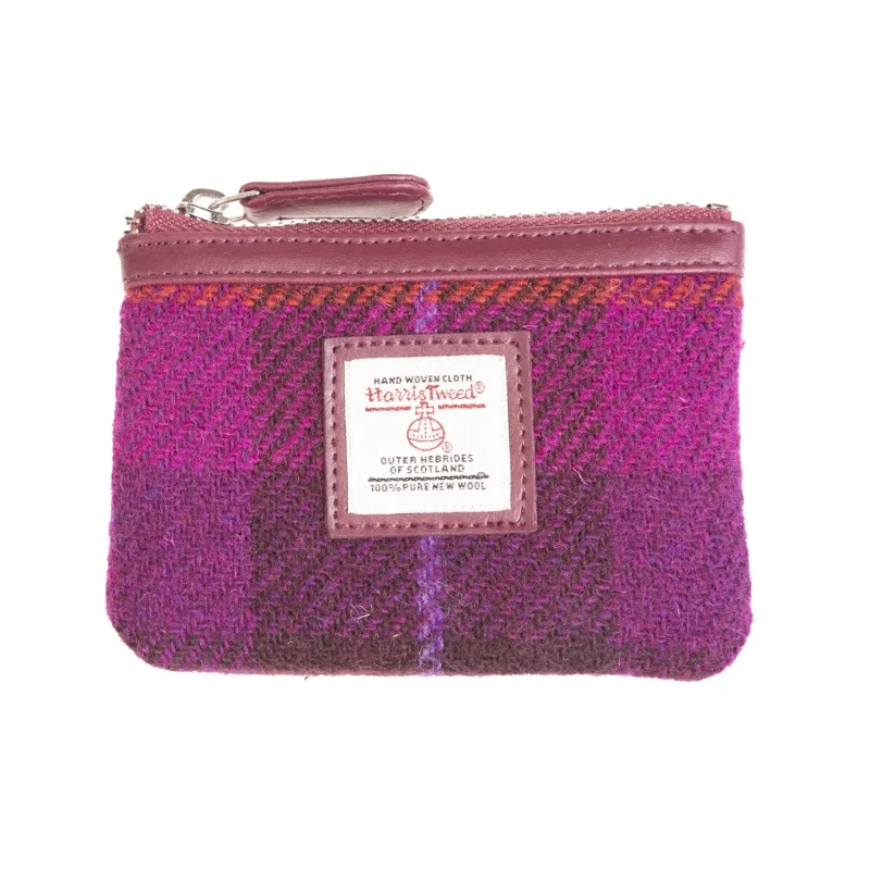 purple check coin purse