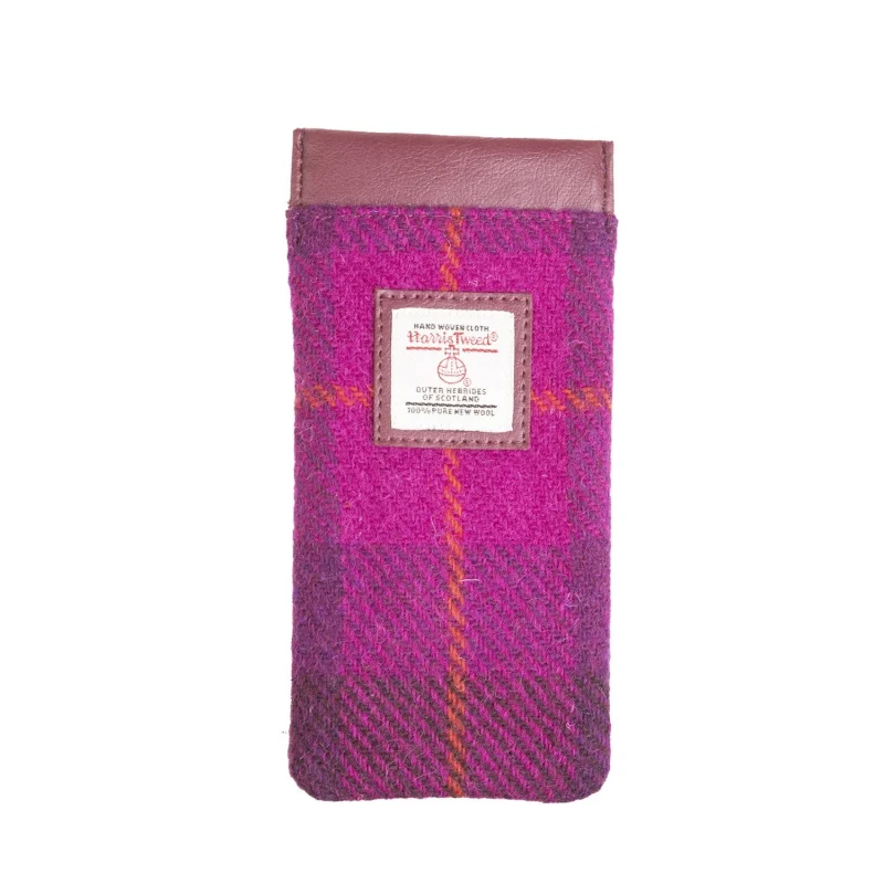 purple check glasses sleeve