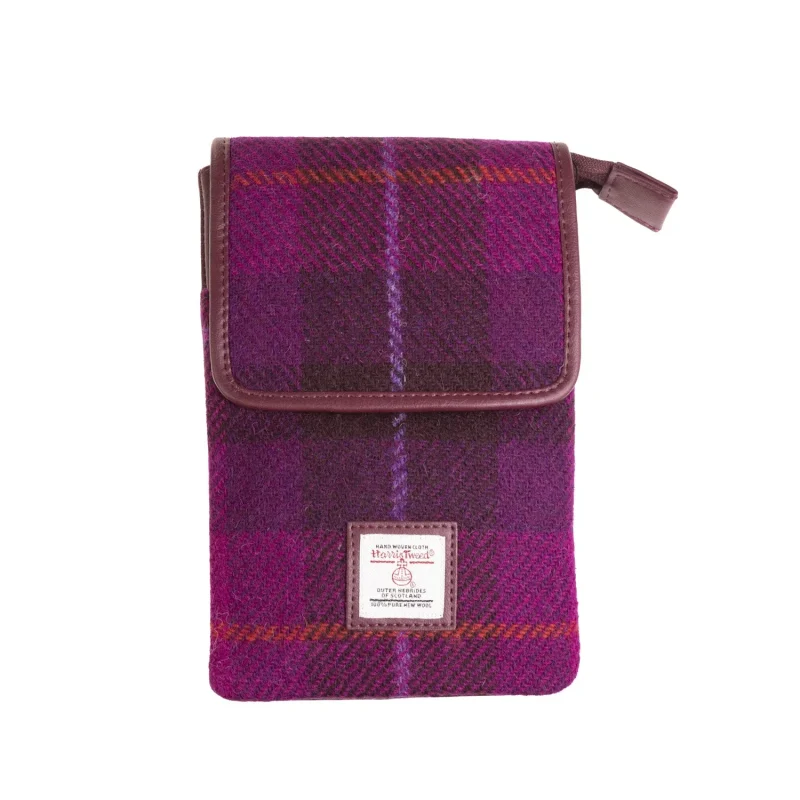 purple check mini crossbody bag