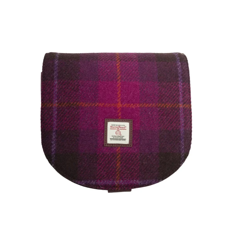 purple check small crossbody bag