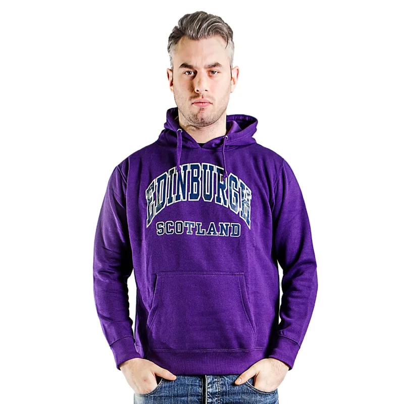 purple edinburgh harvard hooded print sweatshirt